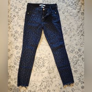 Sam Edelman Leopard Print The Kitten Mid Rise Skinny Jeans
